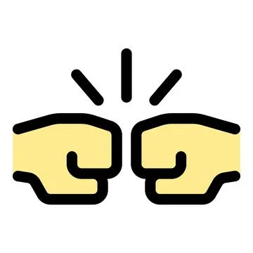 Two fists bumping cartoon expressing camaraderie and respect Stock Illustration