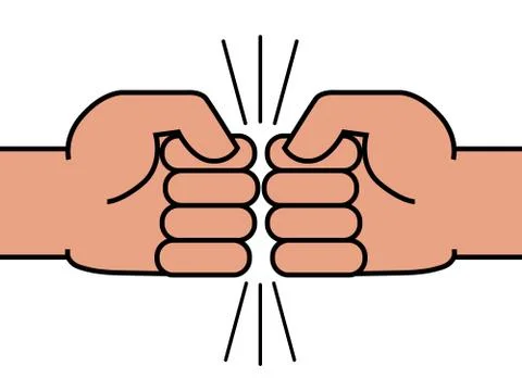 Two fists bumping together Stock Illustration