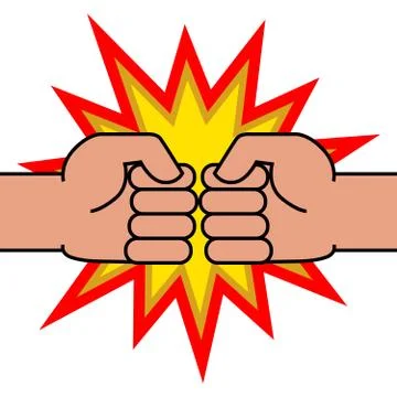 Two fists bumping together Stock Illustration