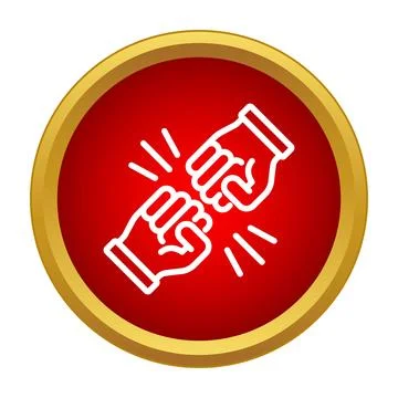 Two fists performing a bump gesture, collaborating concept Stock Illustration