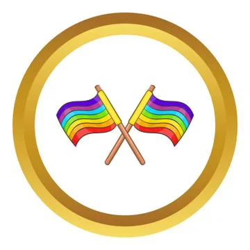 Two flag of LGBT vector icon Illustrazione stock
