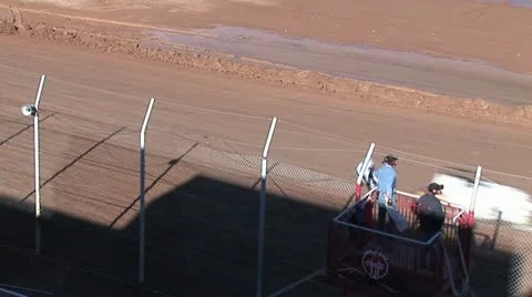 Two Flagmen At A Car Race 4 스톡 동영상 18972866