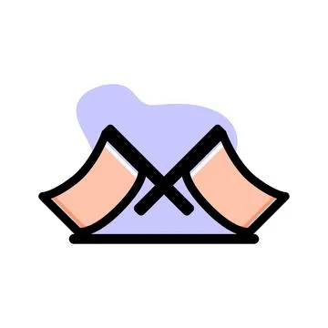 Two Flags Conceptual Icon Vector Design Illustration Stock Illustration