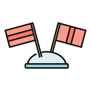 Two flags representing international partnership and agreement Stock Illustration