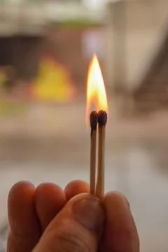 Two Flame in Hand Stock Photos
