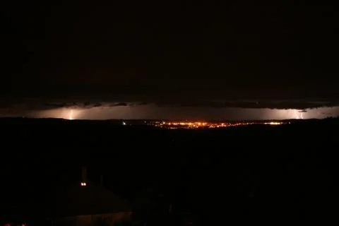 Two flash between the city Foto stock