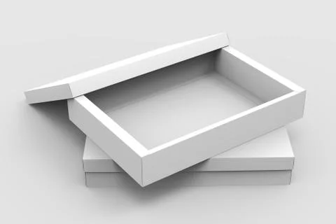 Two flat blank boxes Stockfoto's