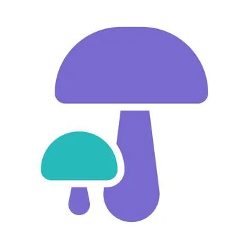 Two flat mushrooms icon vector illustration isolated 库存插图