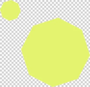 Two flat pale yellow-green polygons are floating on transparent background, flat Stock Illustration