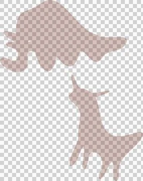 Two flat rust shapes floating on transparent background, showing elephant trunk Stock-Illustration