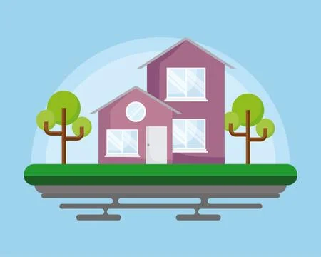 Two-floor house icon Ilustração Stock
