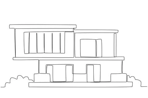 A two-floor modern house Stock Illustration