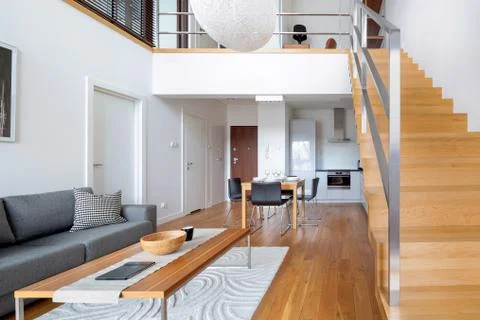 Two-floor open space apartment Foto stock