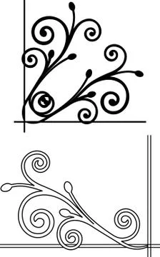 Two floral corners. Vector Stock Illustration