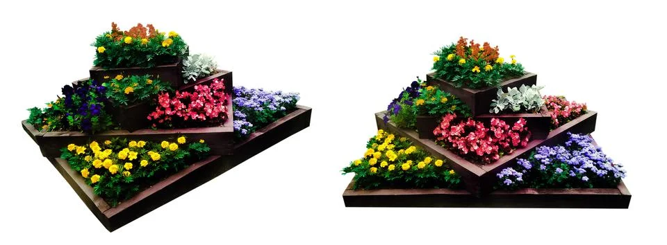 Two flowerbed is a multi-level bed Stock Photos