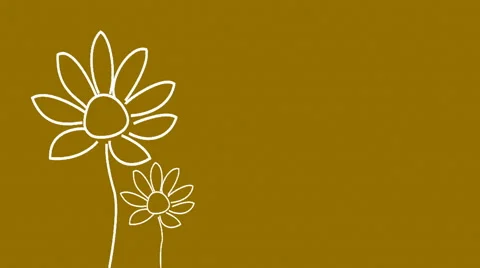 Two flowers animate onto a noisy background. Stock Footage 63994142