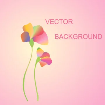Two flowers on a pink background Stock Illustration