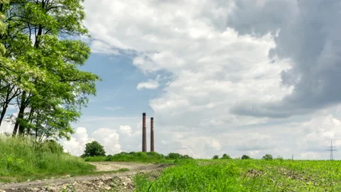 Two Flues on The Hill and Sky. Video Time-Lapse Video stock 133013317