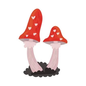 Two fly agaric. Halloween object. Vector illustration. 스톡 일러스트