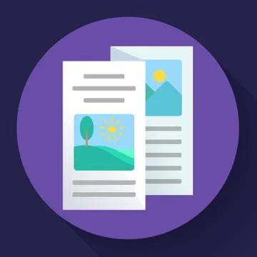 Two-fold brochure icon flat style vector illustration Stock Illustration