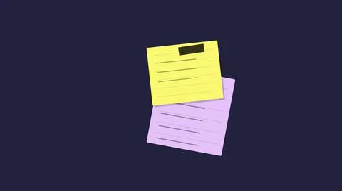 Two folded notes floating in dark space Stock Illustration