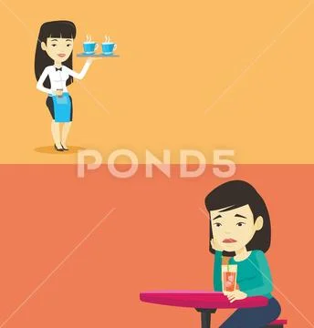 Two food and drink banners with space for text. Stock Illustration