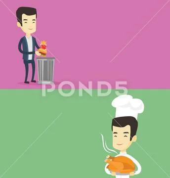 Two food and drink banners with space for text. Stock Illustration