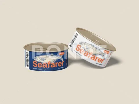 Two Food Can 3D Mockup PSD Template