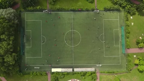 Two football teams train on the same field. Stock Footage 147188590
