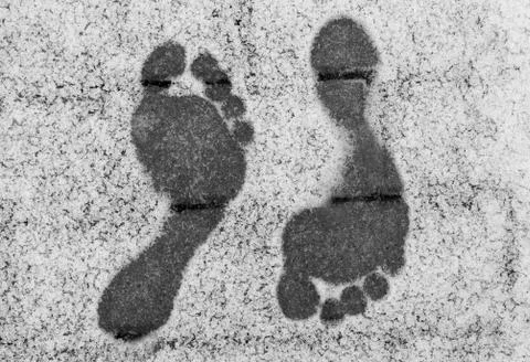 Two footprints Stock Photos