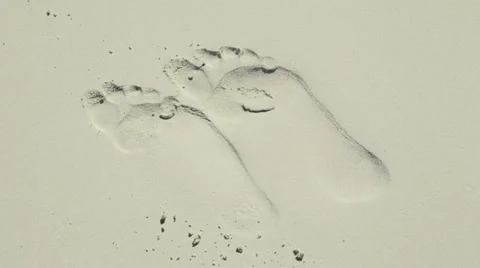 Two footprints in the sand 스톡 동영상 36734207