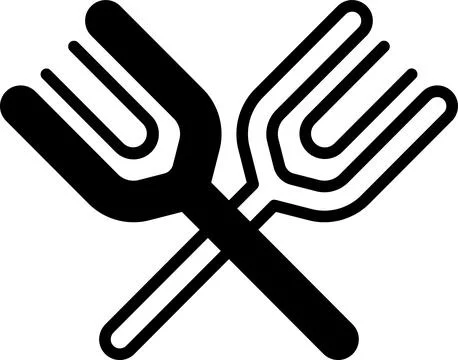 Two forks are crossed over each other Ilustração Stock