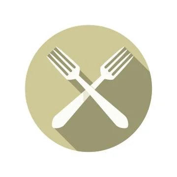 Two forks crossed vector icon Stock Illustration
