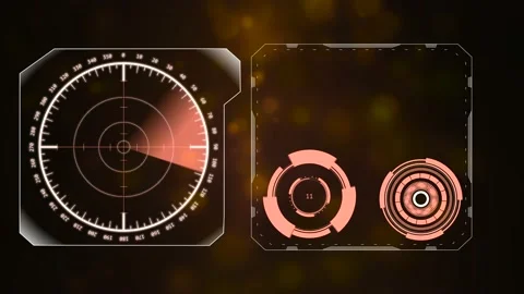 Two frames with active rear sights inside on a dimmed background. Stock Footage 131168815