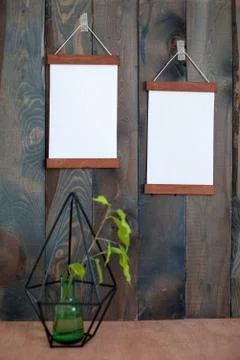 Two frames on a dark background Stock Photos