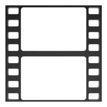 Two frames of filmstrip or old photo negatives, 3D rendering Stock Illustration
