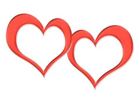 Two frames in the form hearts Stock Illustration