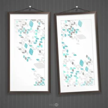 Two Frames Of Picture On A Striped Old Wall. Two Frames Of Picture On A St... Stock Photos