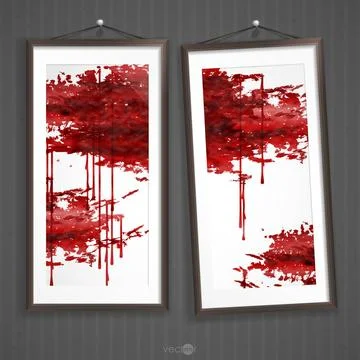 Two Frames Of Picture On A Striped Old Wall Two Frames Of Picture On A Str... Stock Photos