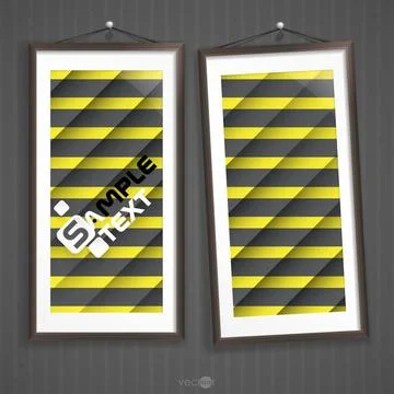 Two Frames Of Picture On A Striped Old Wall Two Frames Of Picture On A Str... Stock Photos