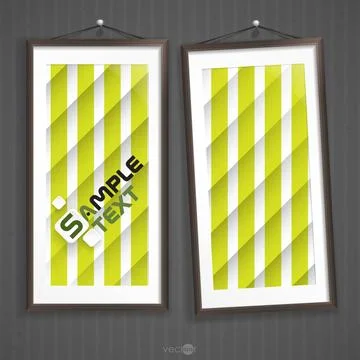 Two Frames Of Picture On A Striped Old Wall Two Frames Of Picture On A Str... Stock Photos