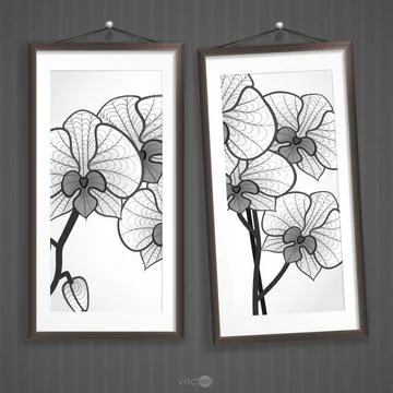 Two Frames Of Picture On A Striped Old Wall Two Frames Of Picture On A Str... Stock Photos