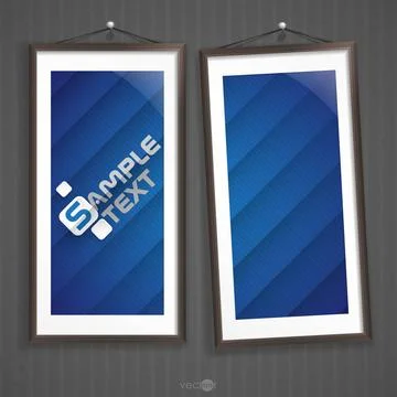 Two Frames Of Picture On A Striped Old Wall Two Frames Of Picture On A Str... Stock Photos