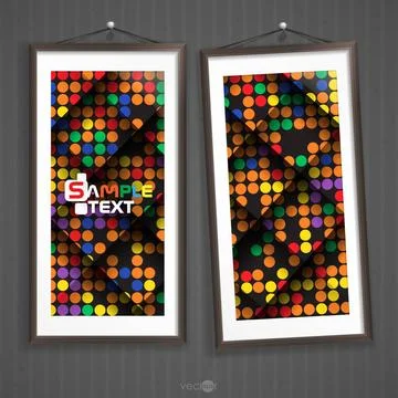 Two Frames Of Picture On A Striped Old Wall Two Frames Of Picture On A Str... Stock Photos