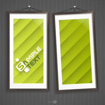 Two Frames Of Picture On A Striped Old Wall Two Frames Of Picture On A Str... Stock Photos