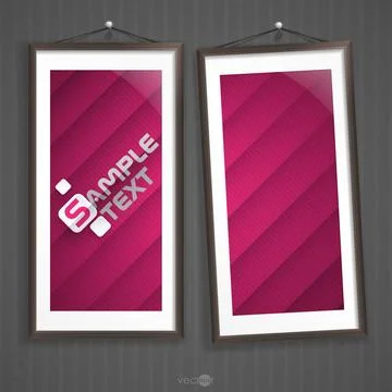 Two Frames Of Picture On A Striped Old Wall Two Frames Of Picture On A Str... Stock Photos