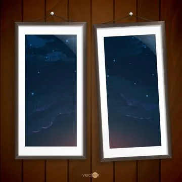 Two Frames Of Picture On A Striped Old Wall Two Frames Of Picture On A Str... Stock Photos