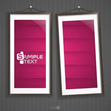 Two Frames Of Picture On A Striped Old Wall Two Frames Of Picture On A Str... Foto stock