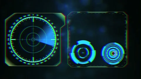 Two frames with rear sights inside on a black background. Stock Footage 131168194