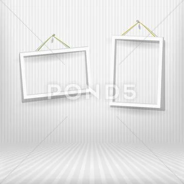 Two frames in striped room Stock Illustration